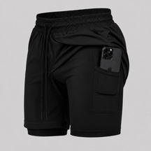 Shorts Bermuda 2 em 1 Com Shorts Interno Compressão
