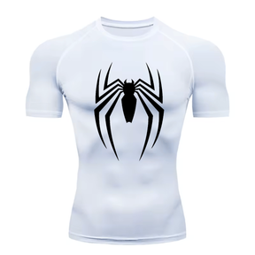 Camiseta Curta Compressão Proteção UV Aranha Venom