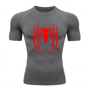 Camiseta Curta Compressão Proteção UV Aranha Venom