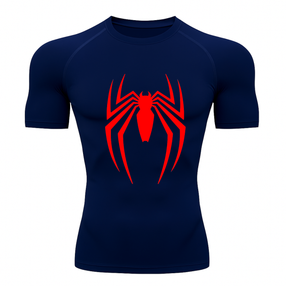 Camiseta Curta Compressão Proteção UV Aranha Venom