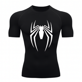 Camiseta Curta Compressão Proteção UV Aranha Venom