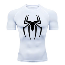 Camisa Compressão Proteção Uv 50+ Estampada Tecido Gelado Segunda Pele Manga Curta Aranha Homem Aranha Spider Man