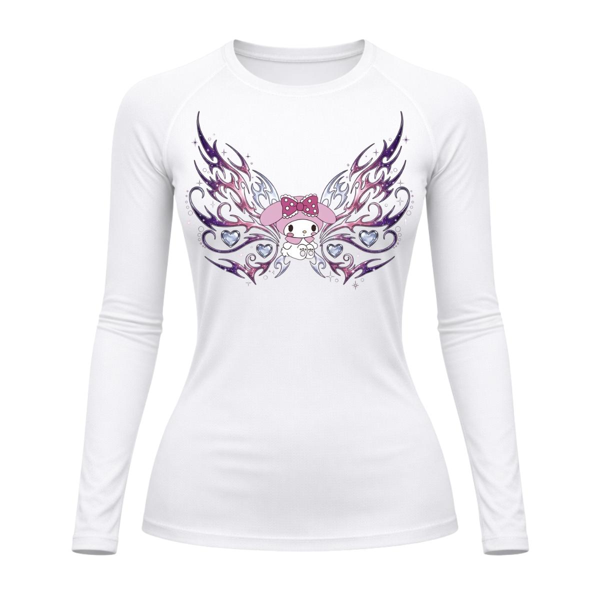 Camiseta Compressão Uv Manga Longa Cyber Tribal My Melody Hello Kitty Rash Guard