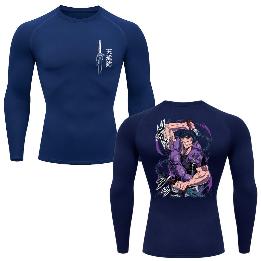 Camiseta Compressão Proteção Uv 50+ Manga Longa Jujutsu Kaisen Toji Zenin Behind Rash Guard
