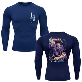Camiseta Compressão Proteção Uv 50+ Manga Longa Jujutsu Kaisen Toji Zenin Behind Rash Guard