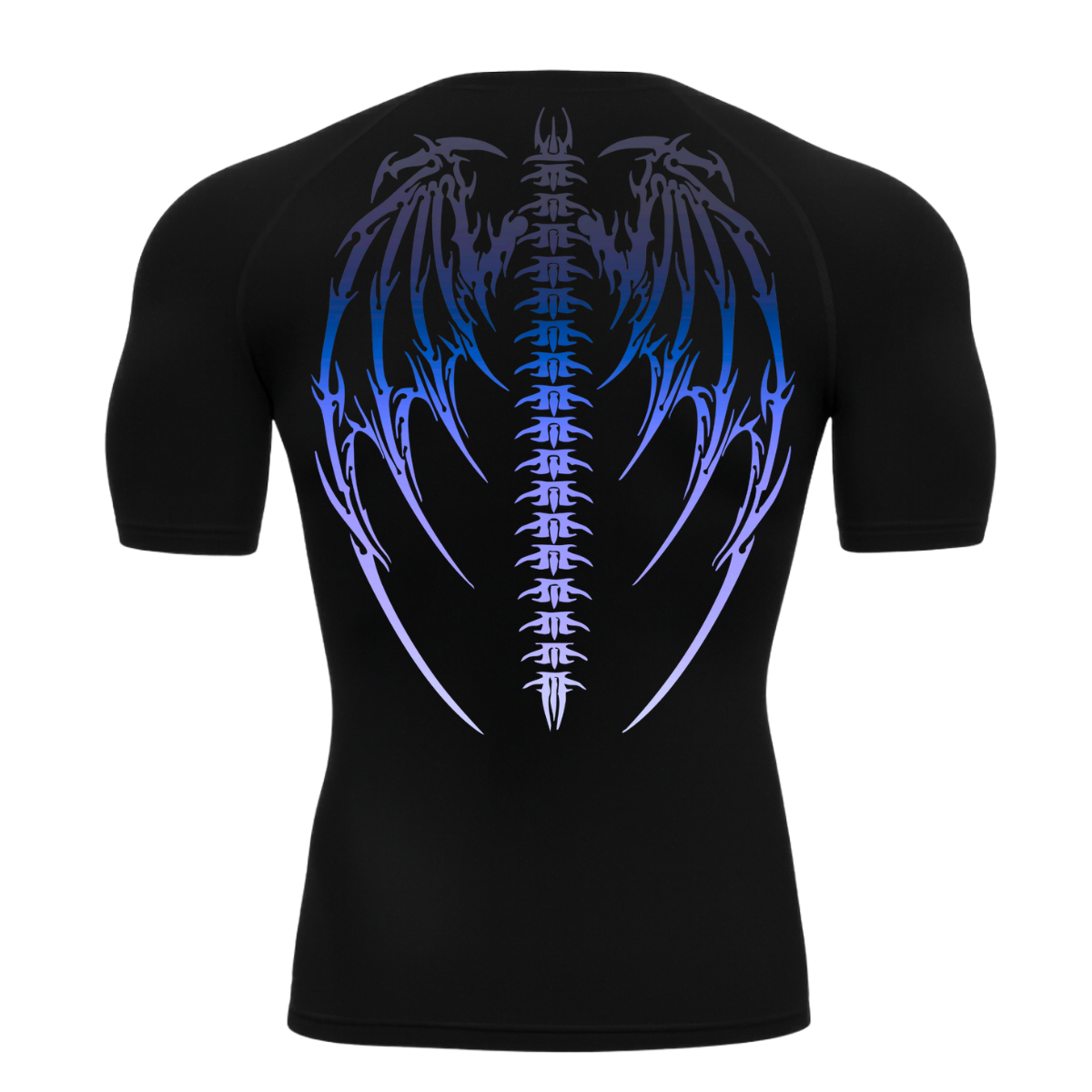 Camiseta Curta Compressão Proteção UV Cyber Tribal Bones Wings Asas 01