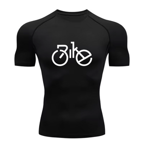 Camiseta Curta Compressão Proteção UV Bike Run Runner