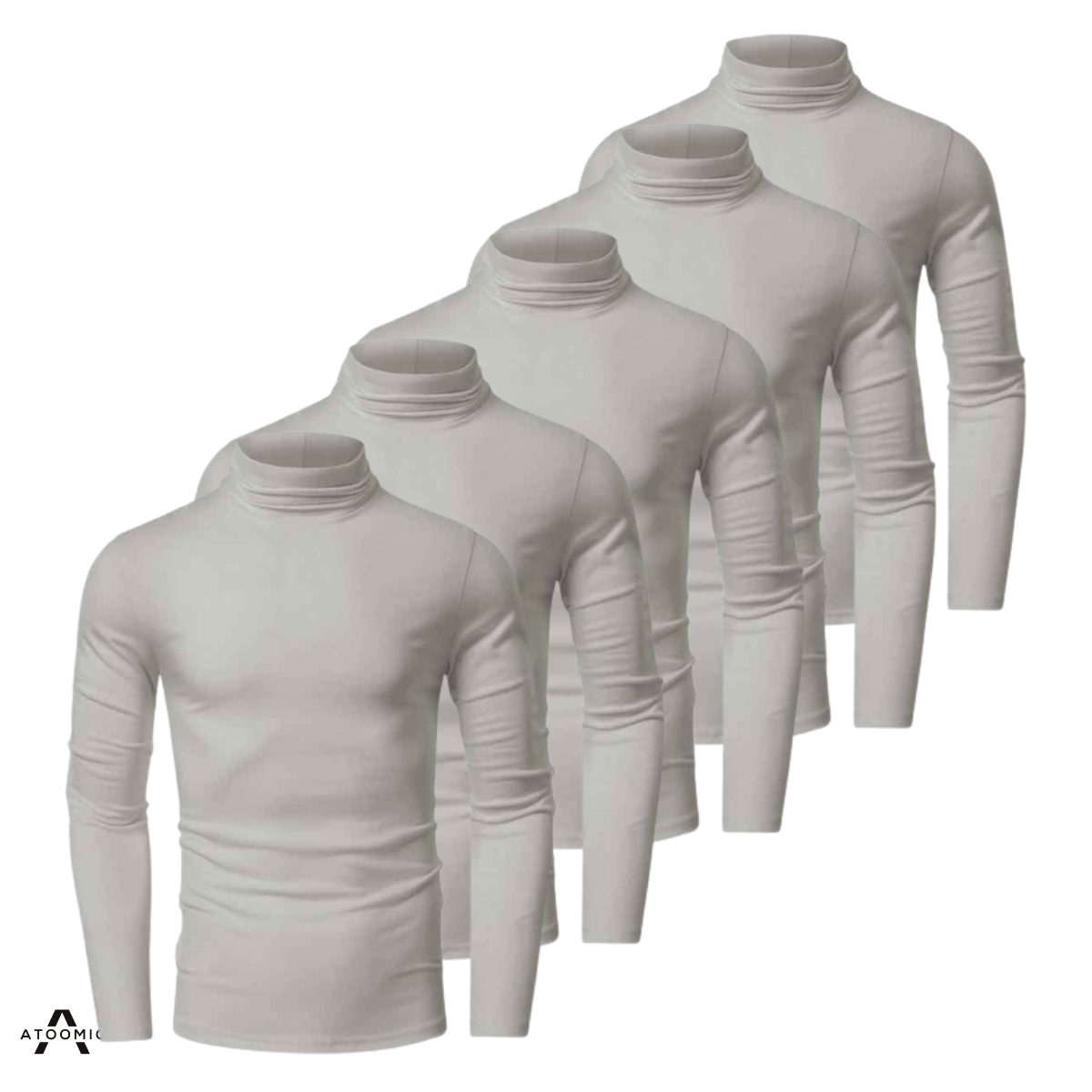 kit 5 camisas térmicas com proteção uv manga longa gola alta branco