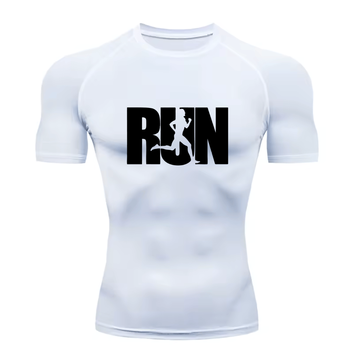 Camisa Compressão Proteção Uv 50+ Estampada Tecido Gelado Segunda Pele Manga Curta Corrida Run Runner Correr