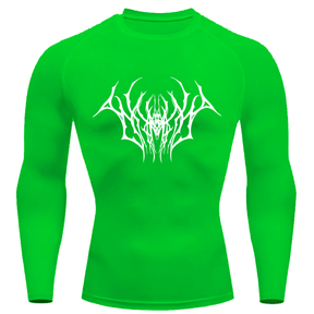 Camiseta Compressão Proteção Uv Estampada Na Frente Tecido Gelado Segunda Pele Manga Longa Cyber Tribal Draion
