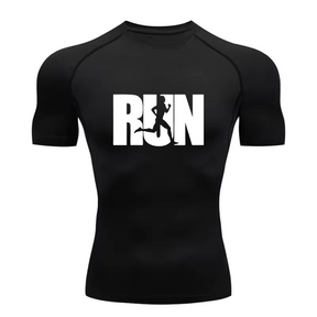 Camisa Compressão Proteção Uv 50+ Estampada Tecido Gelado Segunda Pele Manga Curta Corrida Run Runner Correr