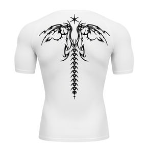 Camiseta Curta Compressão Proteção UV Cyber Tribal Asas 02 Costas