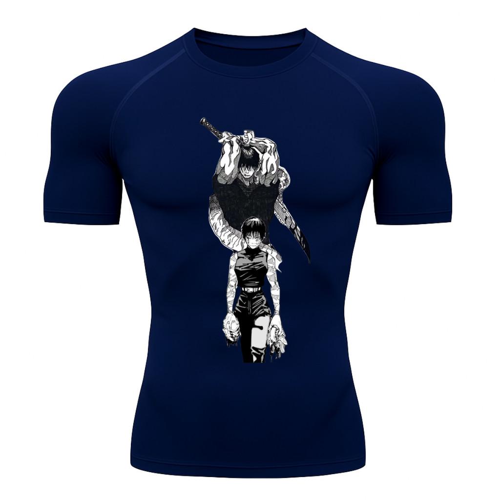 Camiseta Compressão Proteção Uv 50+ Manga Curta Jujutsu Kaisen Toji Zenin Behind Rash Guard