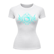 Camiseta Compressão Uv Manga Curta Cyber Tribal Black Heart Hello Kitty Rash Guard