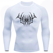 Camiseta Compressão Proteção Uv Estampada Na Frente Tecido Gelado Segunda Pele Manga Longa Cyber Tribal Draion