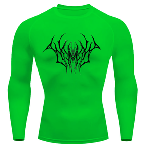 Camiseta Compressão Proteção Uv Estampada Na Frente Tecido Gelado Segunda Pele Manga Longa Cyber Tribal Draion
