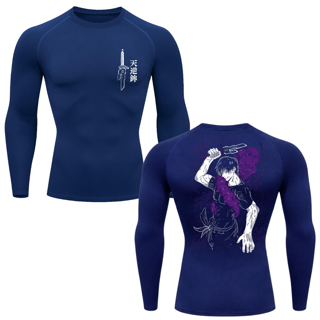 Camiseta Compressão Proteção Uv 50+ Manga Longa Jujutsu Kaisen Toji Zenin Behind Rash Guard