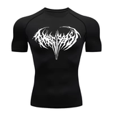 Camiseta Curta Compressão Proteção UV Cyber Tribal Narcissist Frente