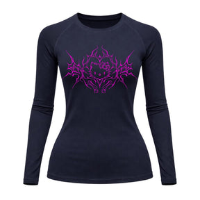 Camiseta Compressão Uv Manga Longa Cyber Tribal Black Heart Hello Kitty Rash Guard
