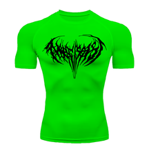 Camiseta Curta Compressão Proteção UV Cyber Tribal Narcissist Frente