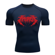 Camiseta Curta Compressão Proteção UV Cyber Tribal Frente