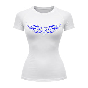 Camiseta Compressão Uv Manga Curta Cyber Tribal Angel Hello Kitty Rash Guard