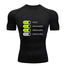 Camisa Compressão Proteção Uv 50+ Estampada Tecido Gelado Segunda Pele Manga Curta Sem Desculpas Academia Gym Dry Fit