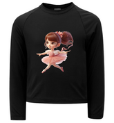 Camiseta Bailarina Fofa Dançando De Tule Rosa Térmica Juvenil Infantil Proteção Solar Uv 50+ Estampada - 04