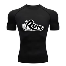 Camisa Compressão Proteção Uv 50+ Estampada Tecido Gelado Segunda Pele Manga Curta RUN Corrida Treino Força Fitness Uv