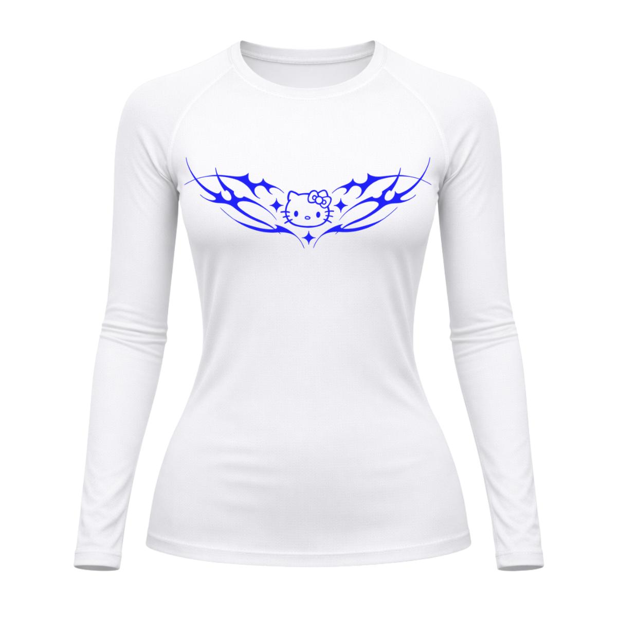 Camiseta Compressão Uv Manga Longa Cyber Tribal Angel Hello Kitty Rash Guard