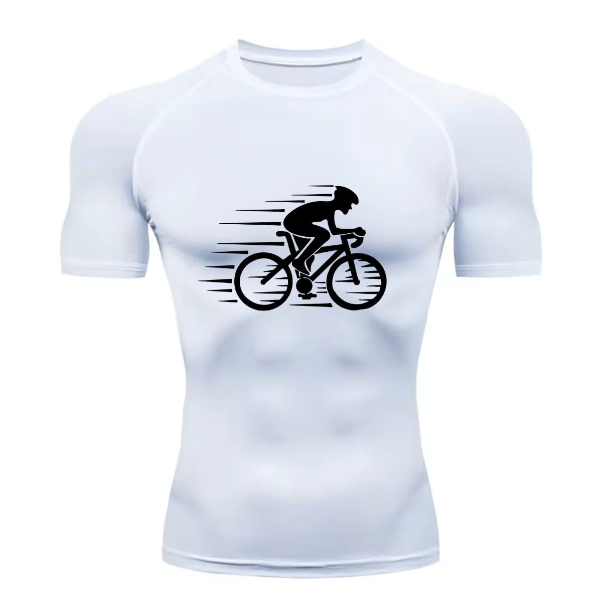 Camisa Compressão Proteção Uv 50+ Estampada Tecido Gelado Segunda Pele Manga Curta Bicicleta Corrida Treino Proteção Uv