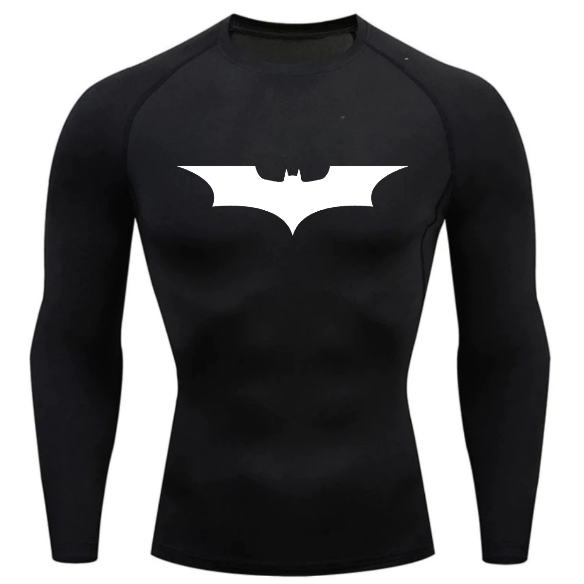 Camisa Compressão Proteção Uv 50+ Estampada Tecido Gelado Segunda Pele Manga Longa Símbolo Batman