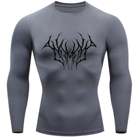 Camiseta Compressão Proteção Uv Estampada Na Frente Tecido Gelado Segunda Pele Manga Longa Cyber Tribal Draion