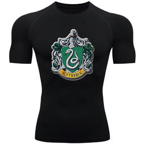 Camiseta Compressão Manga Curta Proteção UV Harry Potter Rash Guard