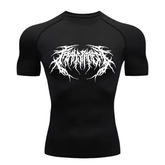 Camiseta Curta Compressão Proteção UV Cyber Tribal Frente
