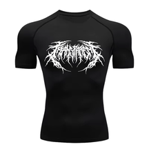 Camiseta Curta Compressão Proteção UV Cyber Tribal Frente