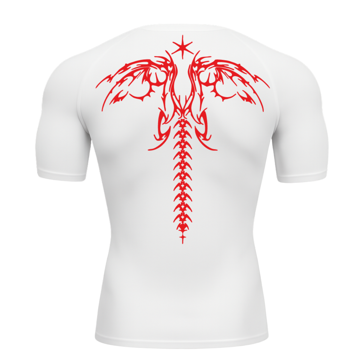 Camiseta Curta Compressão Proteção UV Cyber Tribal Asas 02 Costas