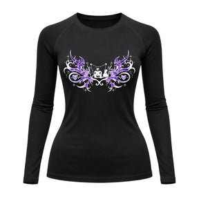 Camiseta Compressão Uv Manga Longa Cyber Tribal Kuromi Hello Kitty Rash Guard