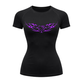 Camiseta Compressão Uv Manga Curta Cyber Tribal Angel Hello Kitty Rash Guard