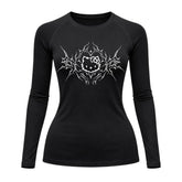 Camiseta Compressão Uv Manga Longa Cyber Tribal Black Heart Hello Kitty Rash Guard