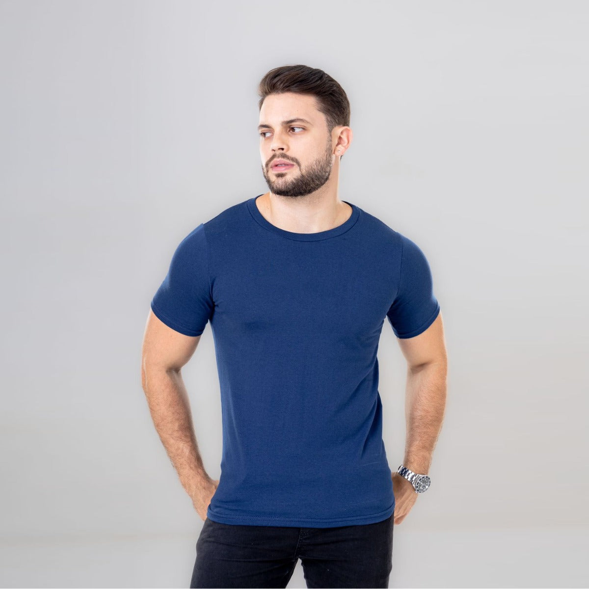 Camiseta Básica de algodão - Azul Marinho