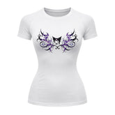 Camiseta Compressão Uv Manga Curta Cyber Tribal Kuromi Hello Kitty Rash Guard