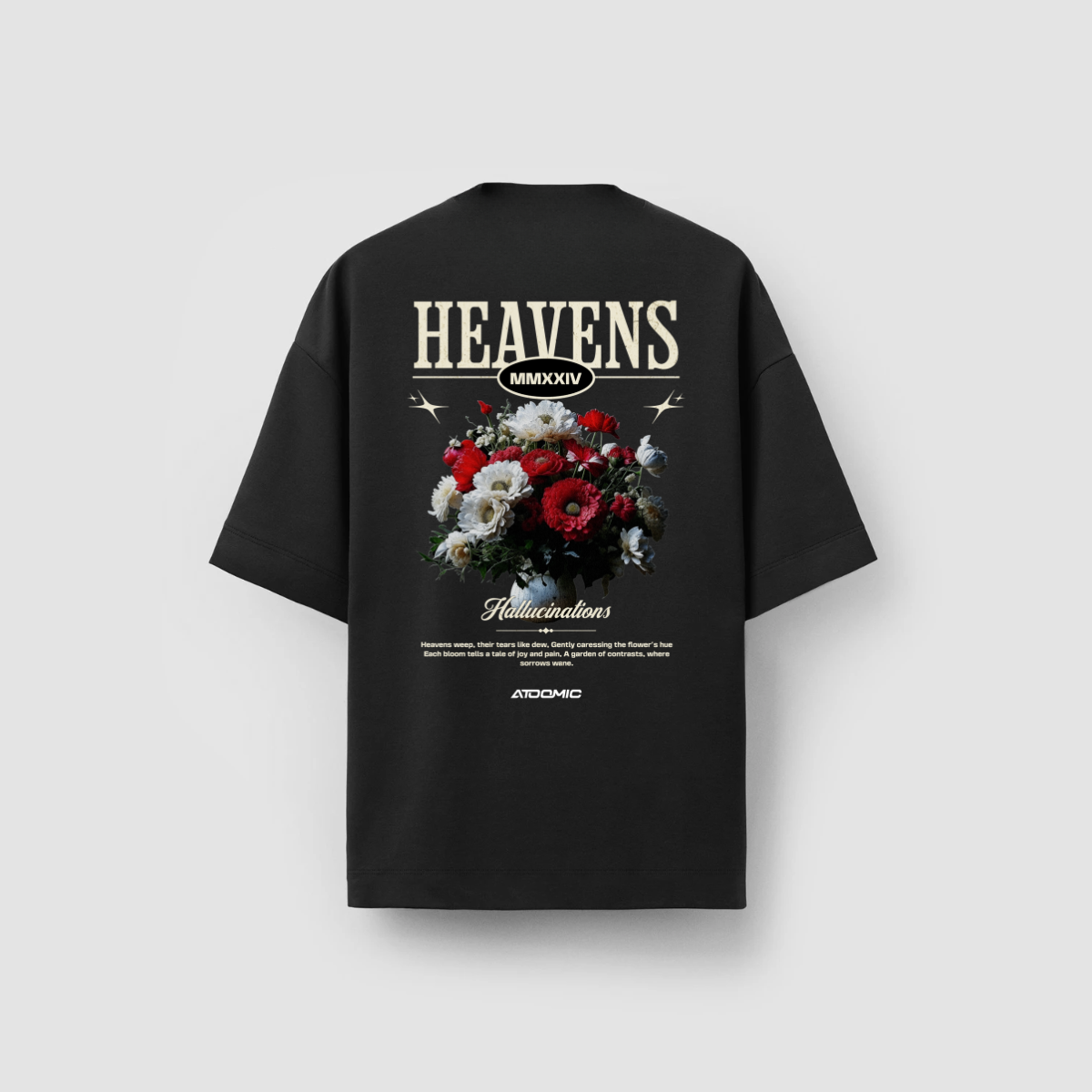 FLOWER 02 - Camisa Masculina Oversized Premium 20.1 HEAVENS