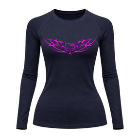Camiseta Compressão Uv Manga Longa Cyber Tribal Angel Hello Kitty Rash Guard