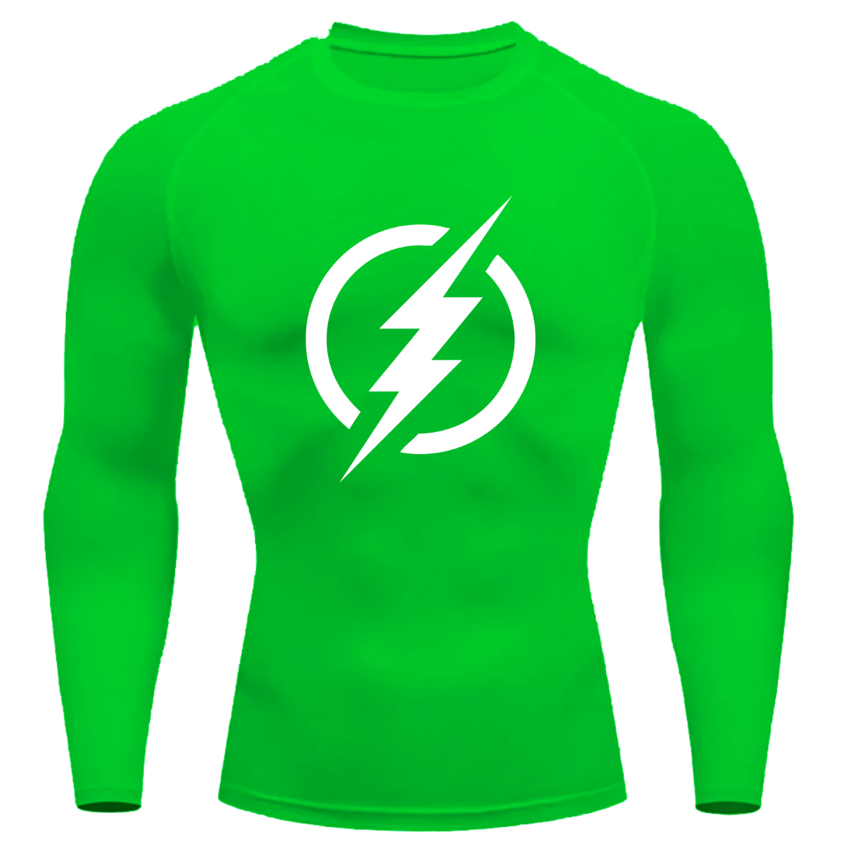 Camiseta Longa Compressão Proteção UV Símbolo Flash