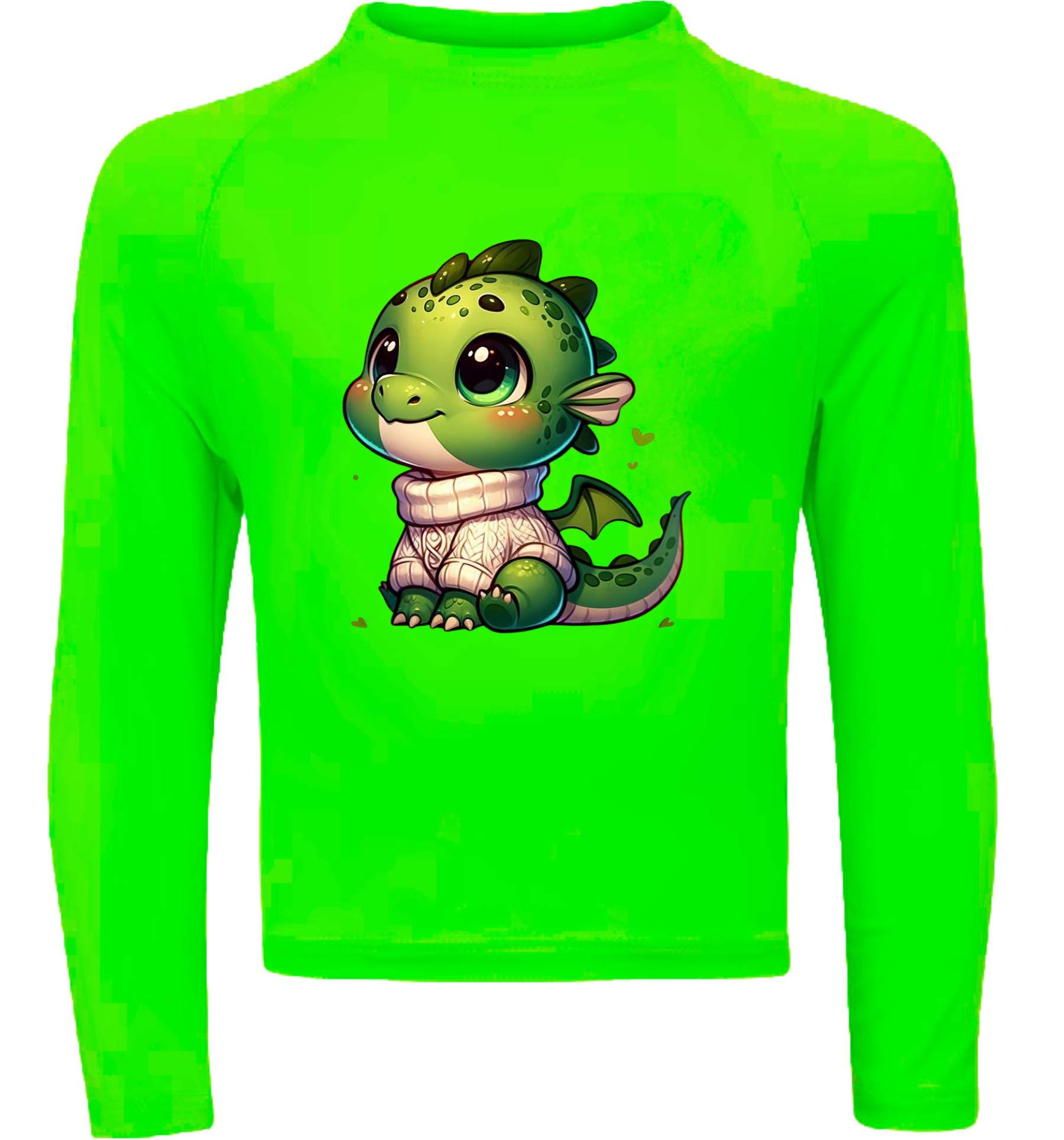 Camiseta Dragão Verde Fofo De Blusa Térmica Juvenil Infantil Proteção Solar Uv 50+ Estampada - 20