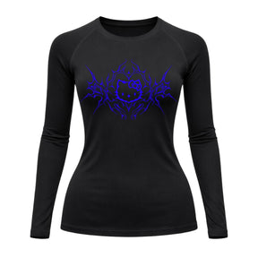 Camiseta Compressão Uv Manga Longa Cyber Tribal Black Heart Hello Kitty Rash Guard