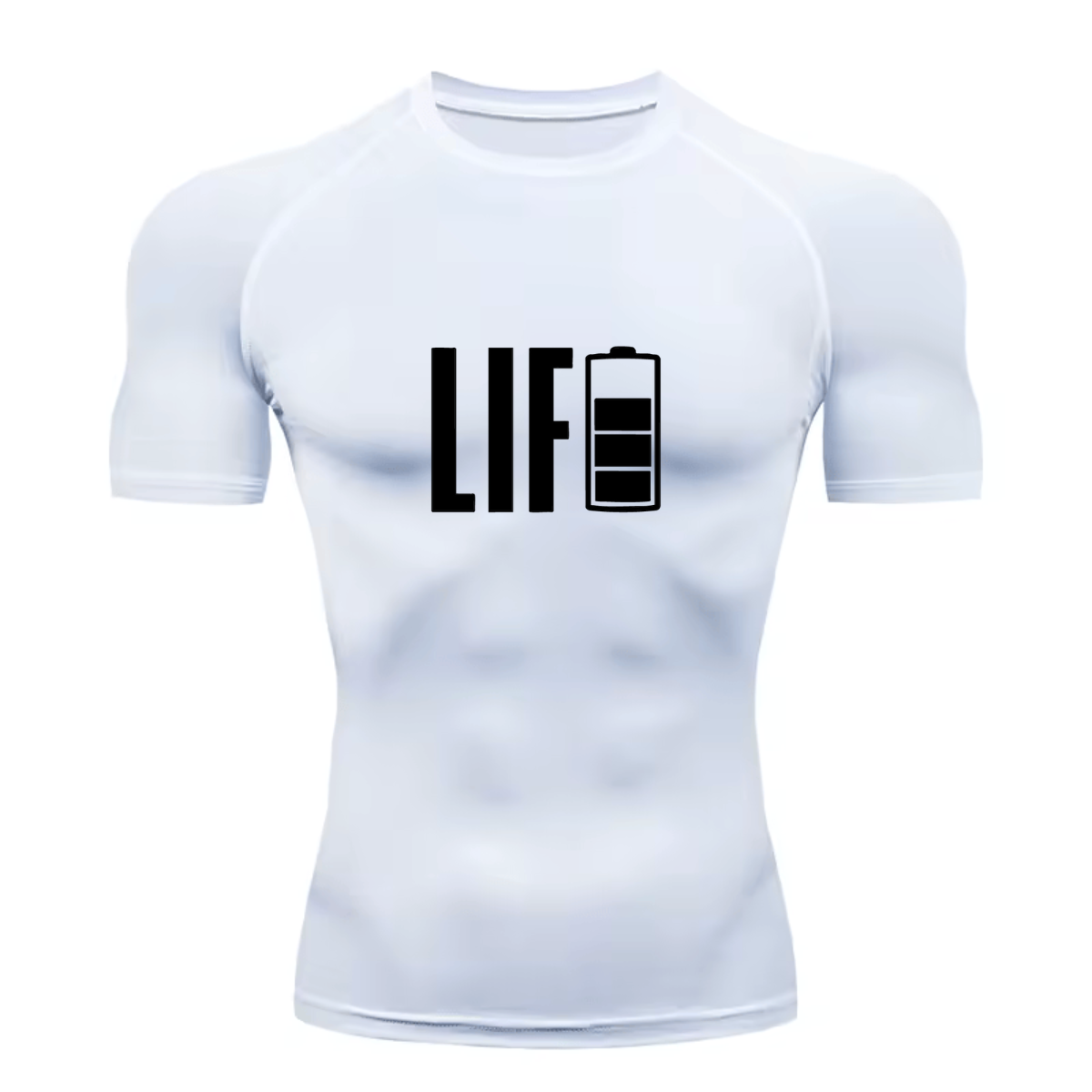 Camiseta Curta Compressão Proteção UV Life Carregando As Energias