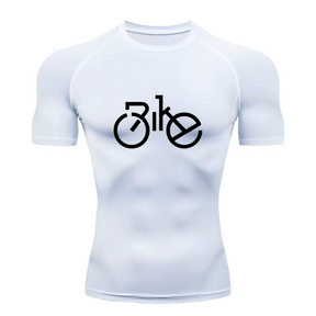 Camisa Compressão Proteção Uv 50+ Estampada Tecido Gelado Segunda Pele Manga Curta Bike Bicicleta Corrida Run Runner