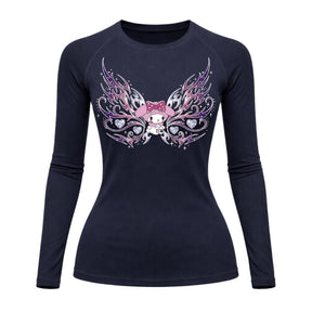 Camiseta Compressão Uv Manga Longa Cyber Tribal My Melody Hello Kitty Rash Guard